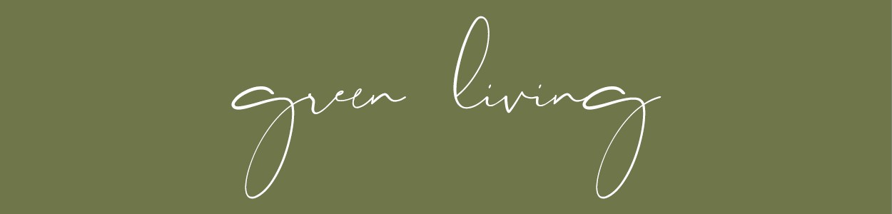 Hier ist ein Banner in der Farbe grün mit dem Schriftzug "green living" für die Marke Élitis zu sehen - RAUM concept store
