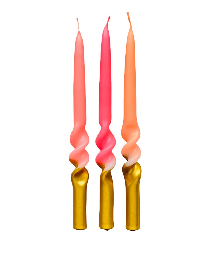 Hier ist das Produktbild der Dip Dye Swirl Kerzen Set Luxury Season von Pink Stories zu sehen – RAUM concept store
