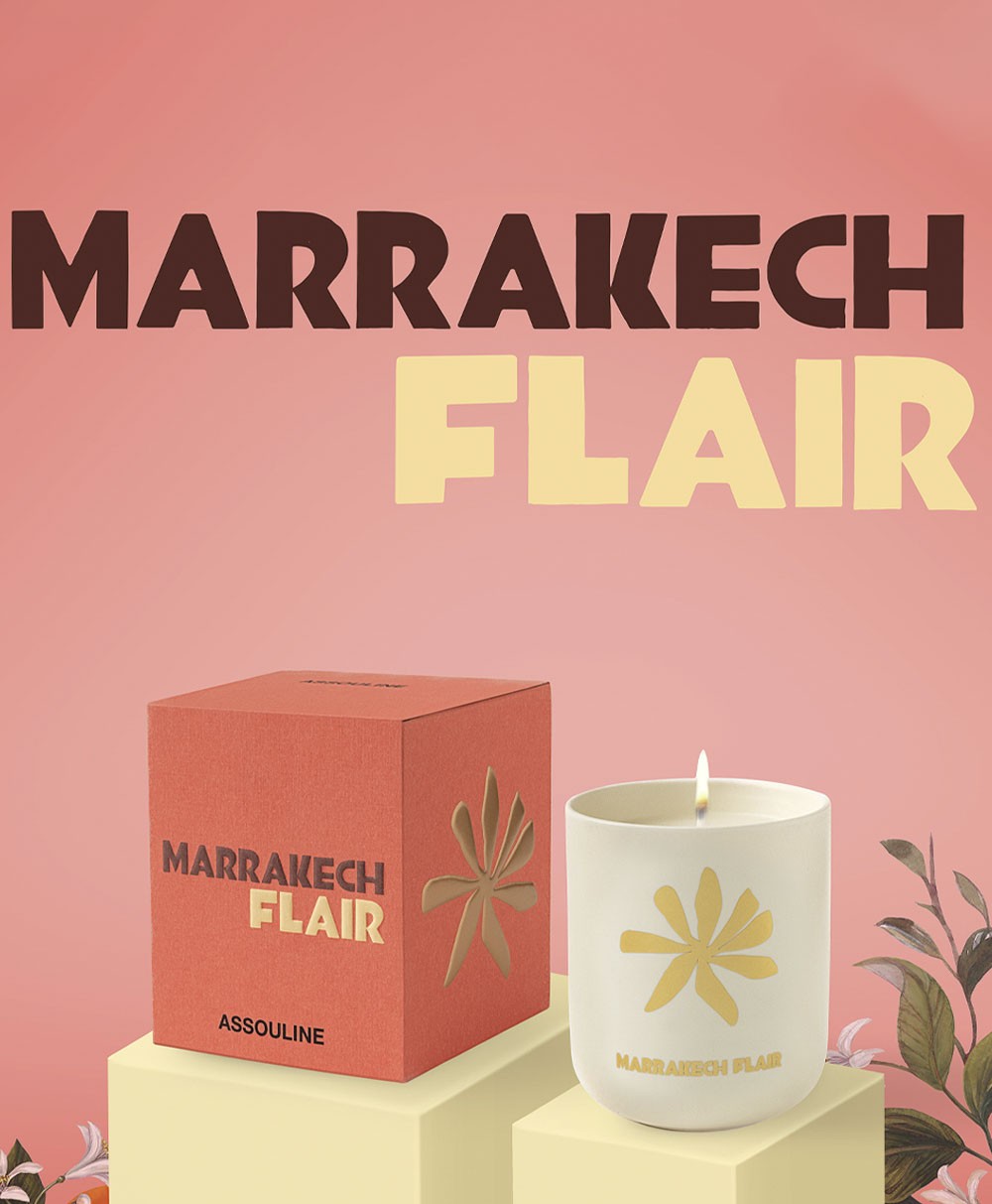 Dieses Bild zeigt das Produktbild der Travel from Home Candle Marrakech Flair von Assouline im RAUM concept store