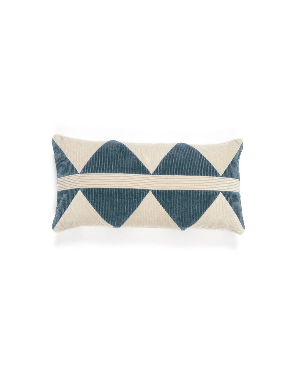 Corduroy patchwork cushion Minos