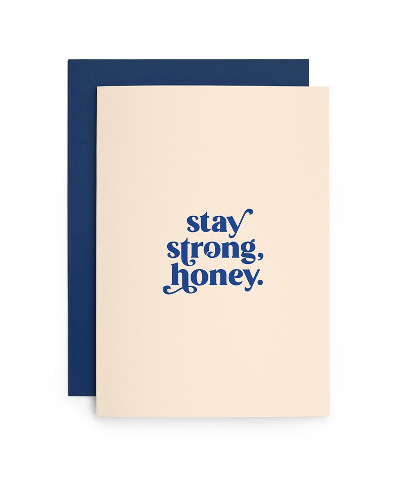 Hier sehen Sie: Klappkarte Krankheit "Stay Strong Honey" von heartfelt paper & co