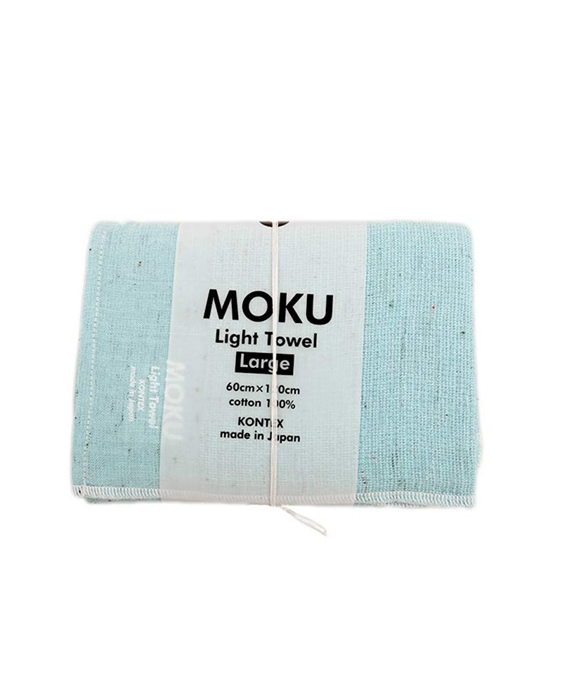 Hier abgebildet ist das Moku leichtes Baumwoll-Handtuch l in aqua von Kenkawai – im RAUM concept store