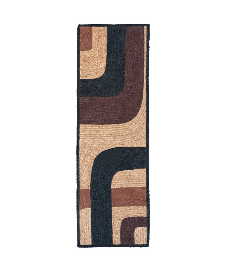 Das Produktbild zeigt den langen Teppich Penny Lane in der Farbe Argile von Élitis im RAUM concept store