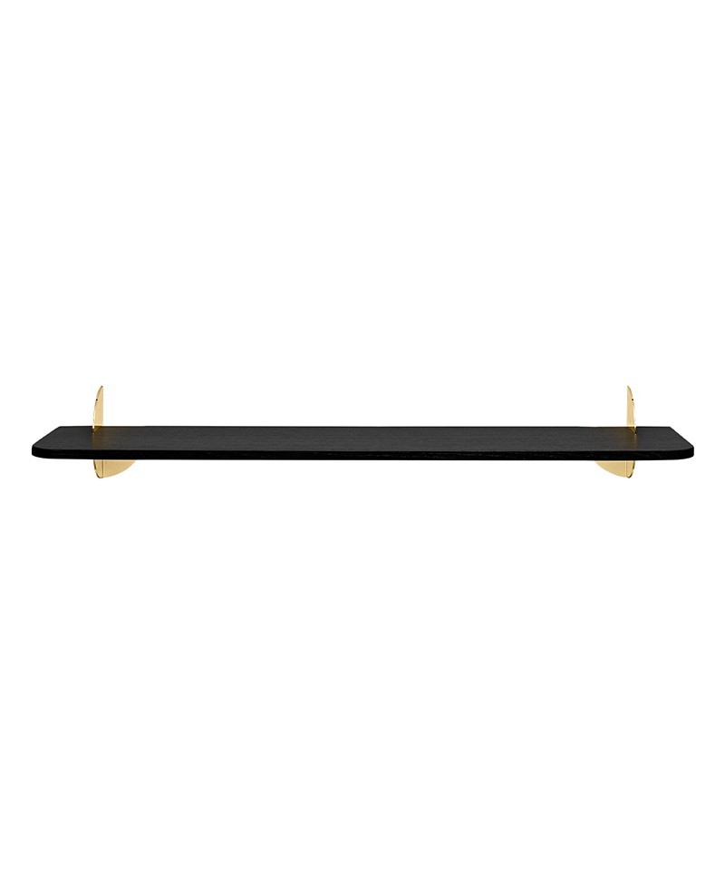 Hier abgebildet ist das AEDES Regal in Schwarz, Gold; groß – im Onlineshop RUAM concept store