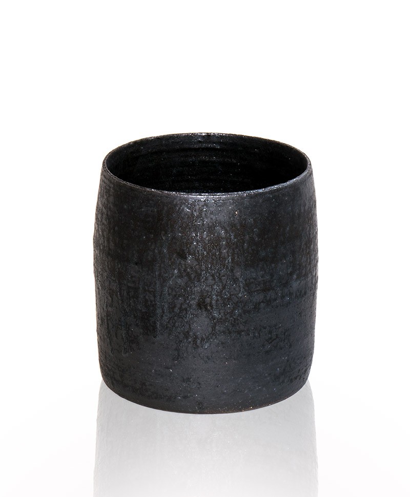 Handmade ceramic vase cylindrical