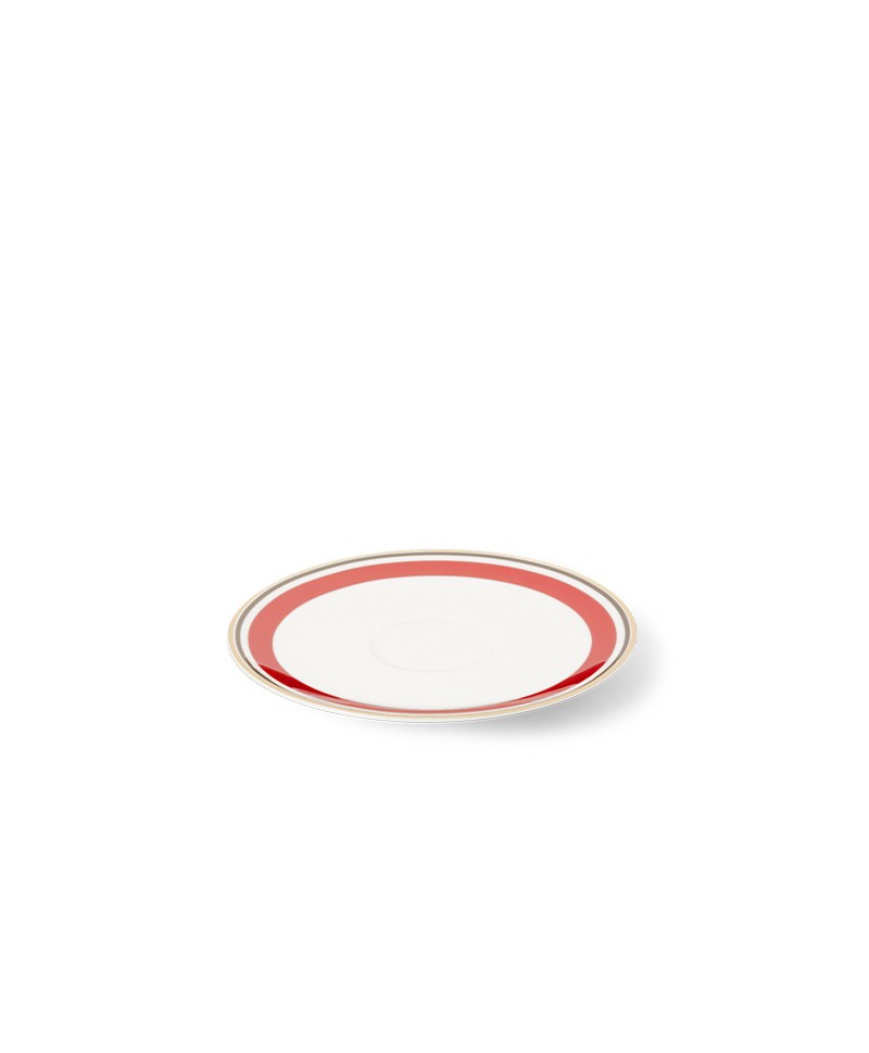 Hier abgebildet ist die Capri Untertasse Espresso rot von Dibbern – im Onlineshop RAUM concept store