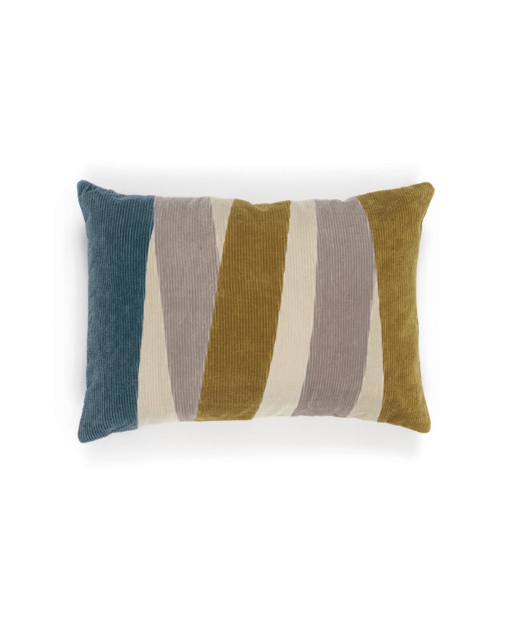 Corduroy patchwork cushion Naïs