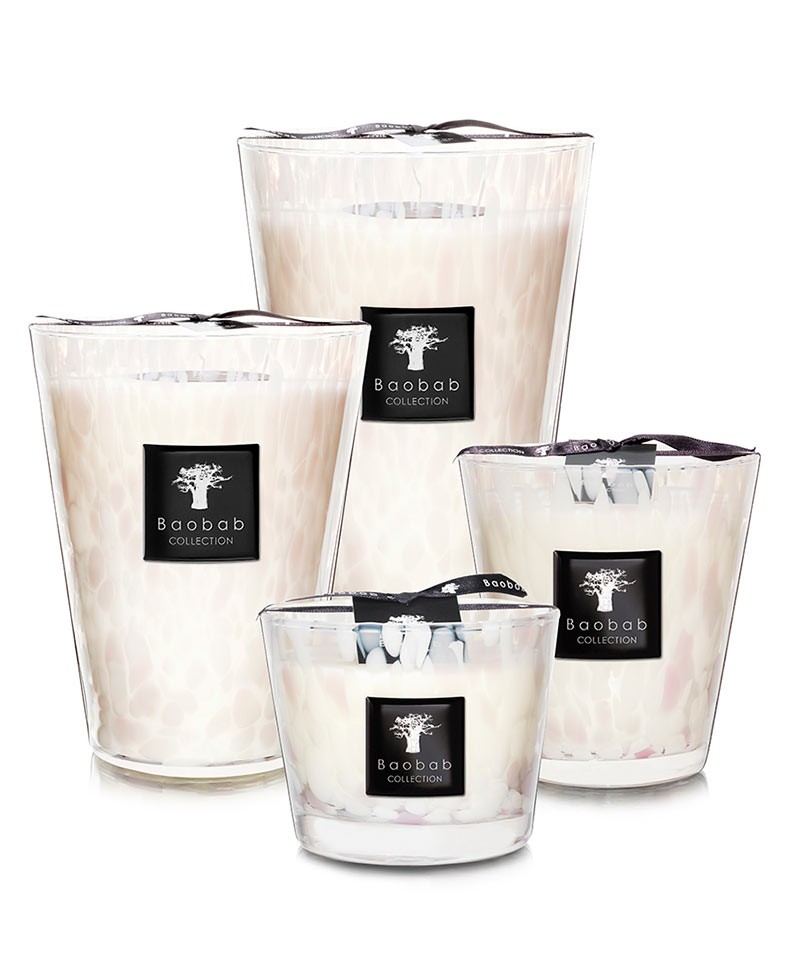 Baobab Scented Candle White Pearls