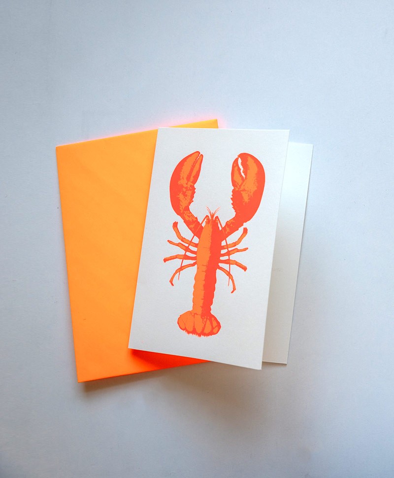 Hier sehen Sie: Handgedruckte Klappkarte "Lobster"%byManufacturer%