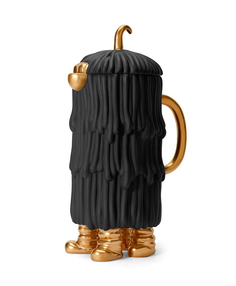 Hier sehen Sie ein Produktfoto der Haas Djuna Kaffee- und Teekanne von L'Objet in schwarz