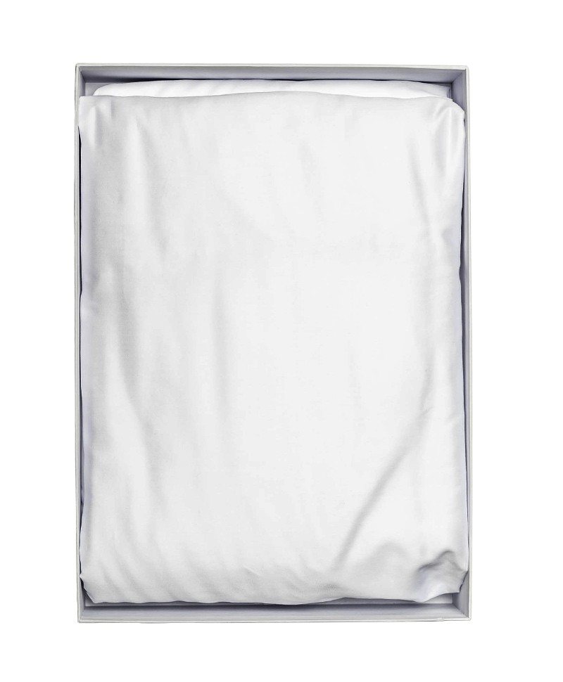 Hier abgebildet ist das Spannlaken Sytle Zero Baumwollsatin white von decode by luiz – im Onlineshop RAUM concept store