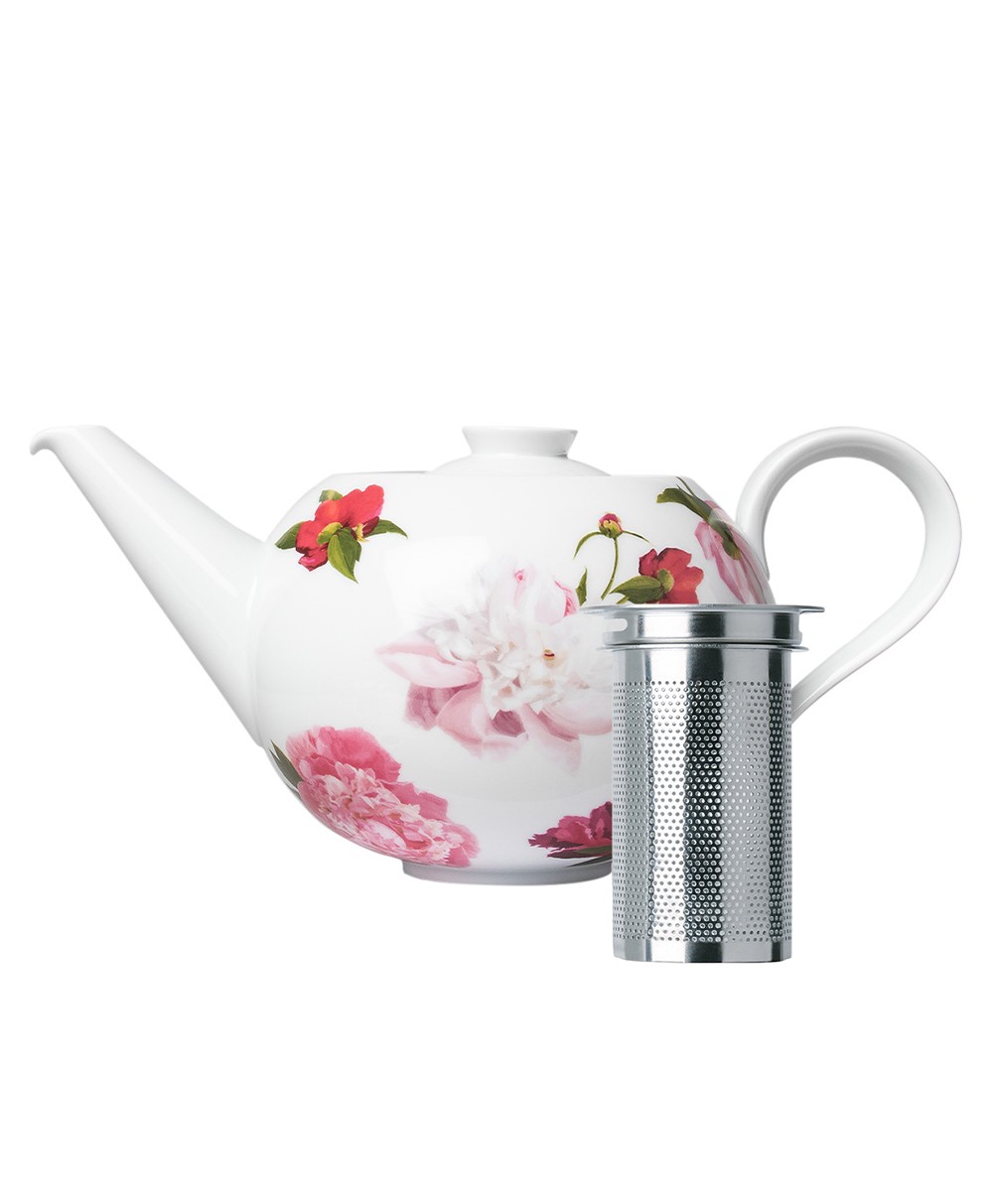 Produktbild, das die Teekanne mit Edelstahlsieb der Paraiso-Serie von Sieger by Fürstenberg zeigt
