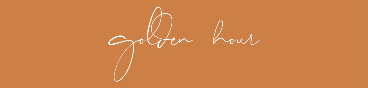 Hier ist ein Banner in der Farbe orange mit dem Schriftzug "golden hour" für die Marke Élitis abgebildet - RAUM concept store Hier ist ein Banner in der Farbe orange mit dem Schriftzug "golden hour" für die Marke Élitis abgebildet - RAUM concept store