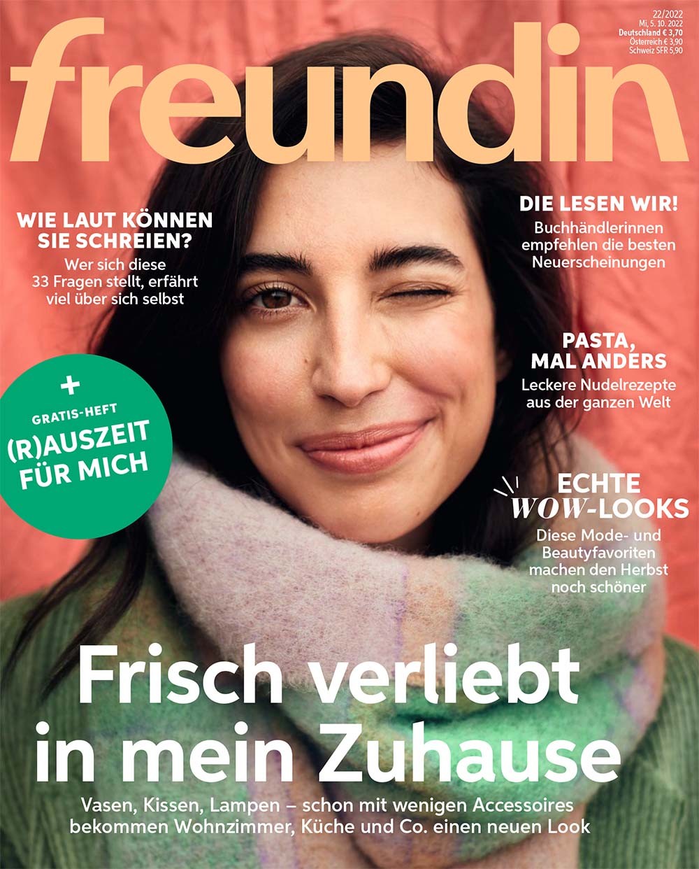 Hier abgebildet: Coverbild des Magazins Freundin 22.2022 - RAUM concept store
