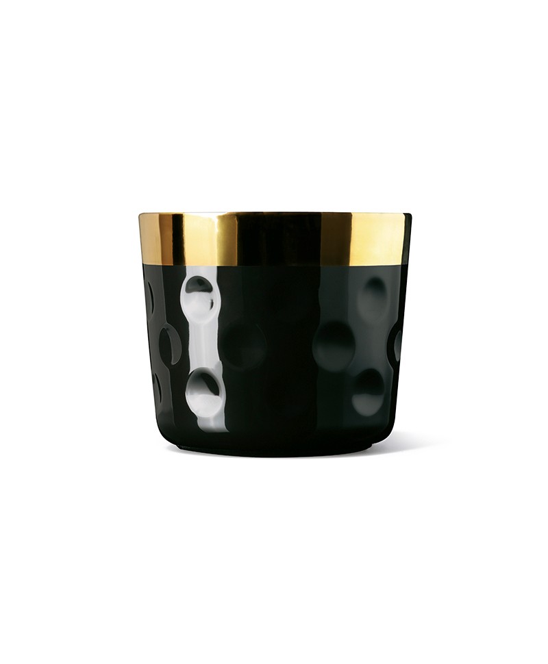 Hier sehen Sie ein Foto vom Champagnerbecher - Sip of Gold mit einem Punkterelief Muster in schwarz