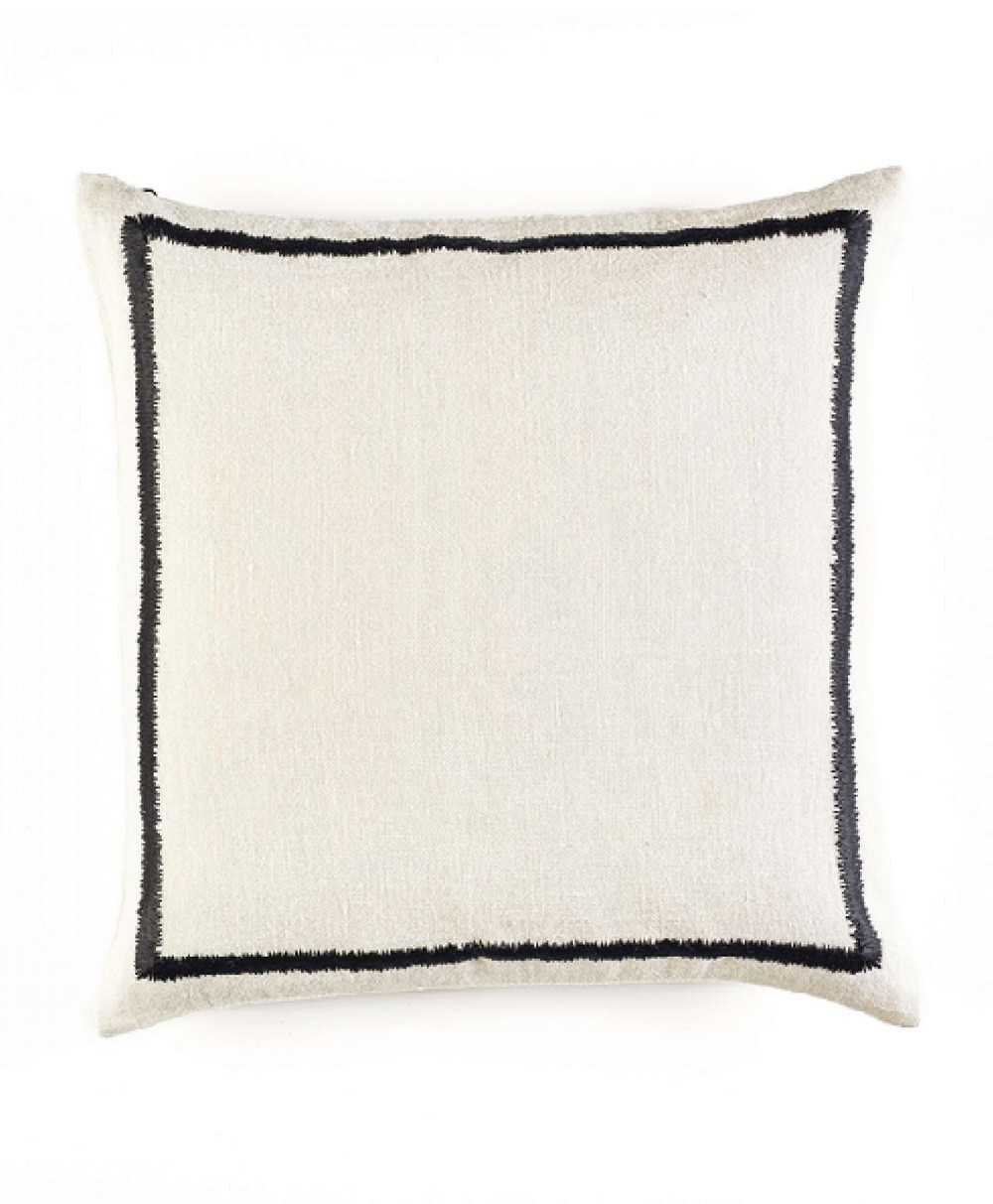 Embroidered linen cushion Kea