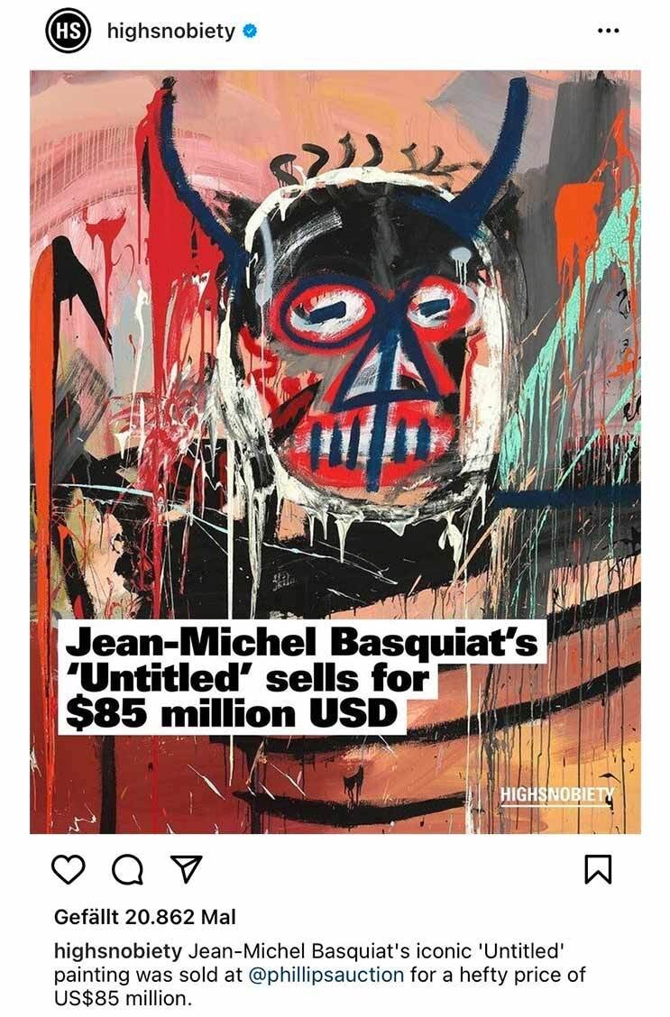 Instagram: Jean-Michel Basquiat Kunstwerk