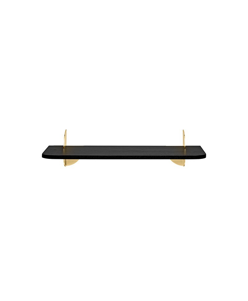 Hier abgebildet ist das AEDES Regal in Schwarz, Gold; klein – im Onlineshop RUAM concept store