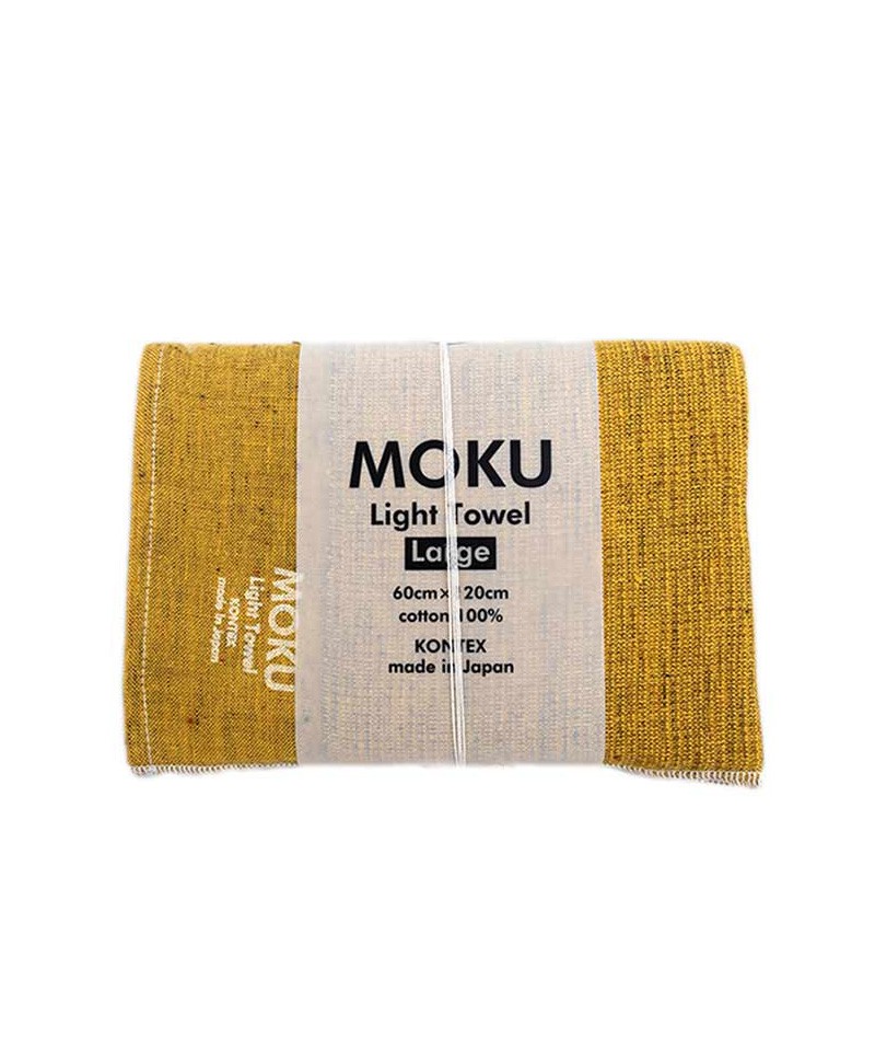 Hier abgebildet ist das Moku leichtes Baumwoll-Handtuch l in yellow von Kenkawai – im RAUM concept store