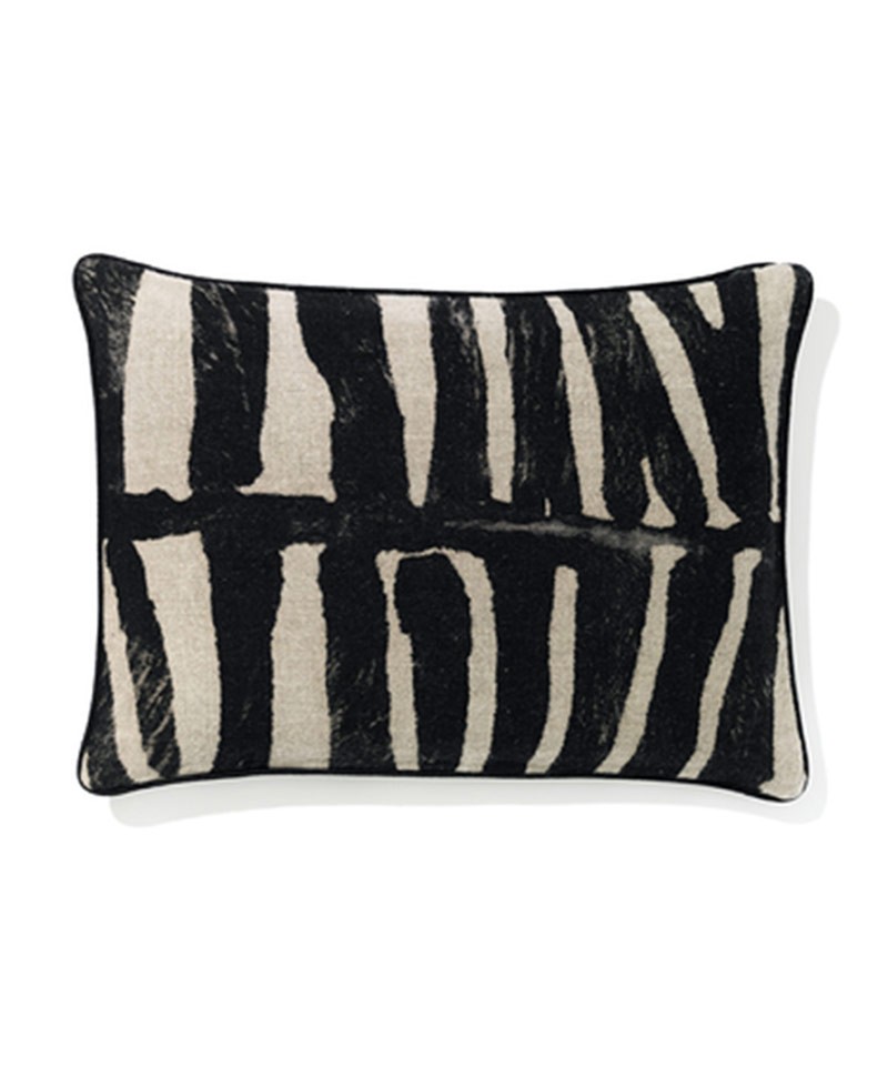 Printed linen cushion Zebra