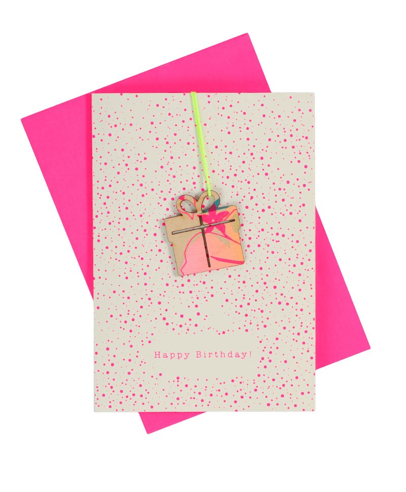 Hier sehen Sie: Handgefertigte Klappkarte "Birthday Geschenk" von Pink Stories