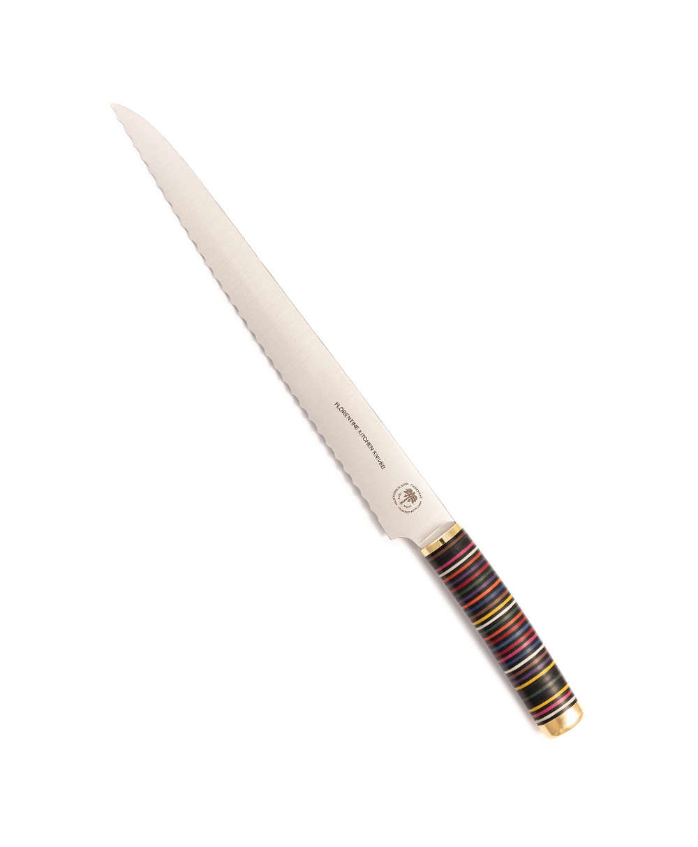 Produktbild des Florentine Brotmessers  in mixed colors von Florentine Kitchen Knives im RAUM concept store 