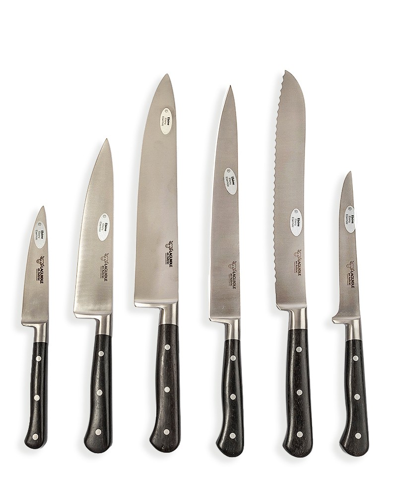 Hier abgebildet das Laguiole 6er Messer-Set in Ebenholz von Laguiole en Aubrac - RAUM concept store