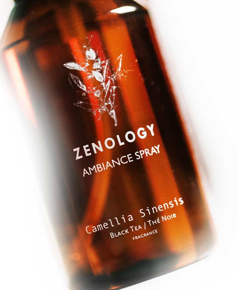 Hier sehen Sie ein Moodbild der Ambiance Trigger Raumsprays Camellia Sinensis von Zenology im RAUM concept store.