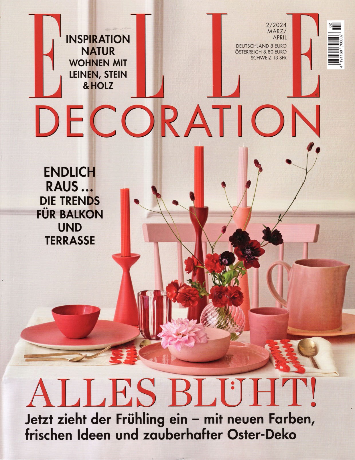 Hier abgebildet das Cover der ELLE Decoration März/April 2024 - Presse - RAUM concept store