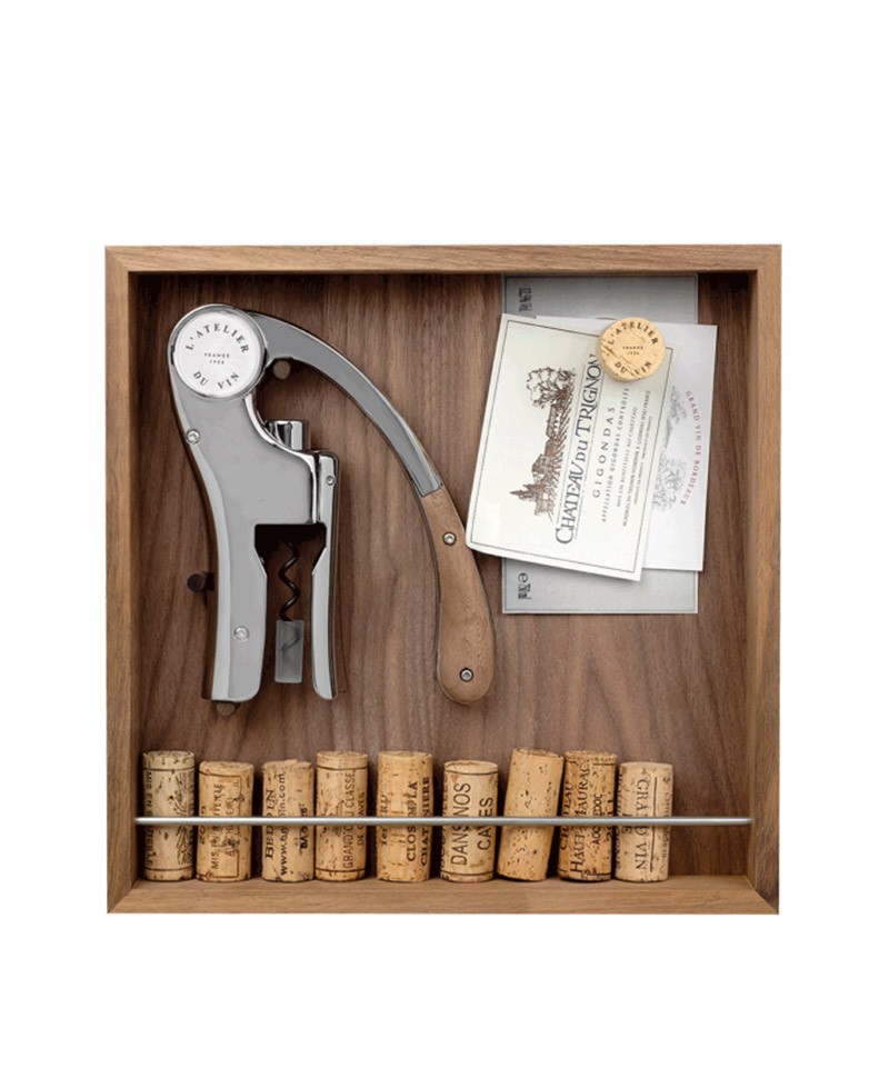 Corkscrew in magnetic wooden box "Oeno Motion Collector"
