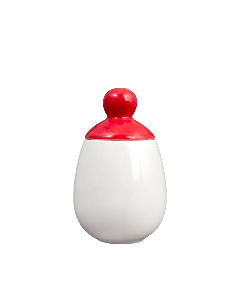 Hier abgebildet ist der Eierkocher aus Porzellan - Äggcoddler in rot von Äggcoddler – im Onlineshop RAUM concept store