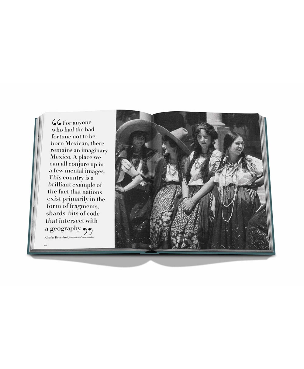 Ein Schwarzweißbild mit Text im  Bildband Mexico City von Assouline