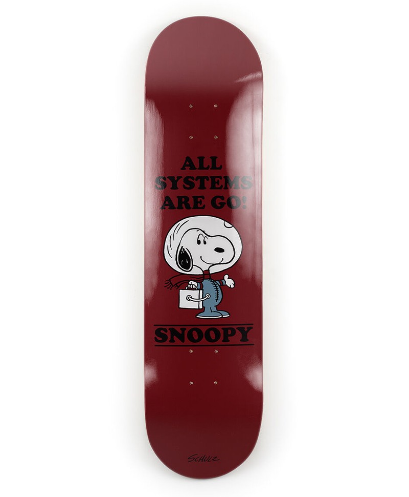 Dieses Produktbild zeigt das Skateboard Kunstobjekt x Schulz Peanut Apollo von The Skateroom im RAUM concept store.