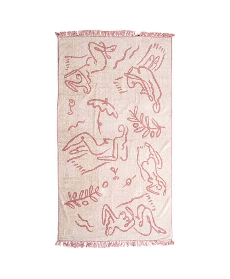 Hier abgebildet ist das Beach Towel in le basque pink von Business & Pleasure Co. – im RAUM concept store