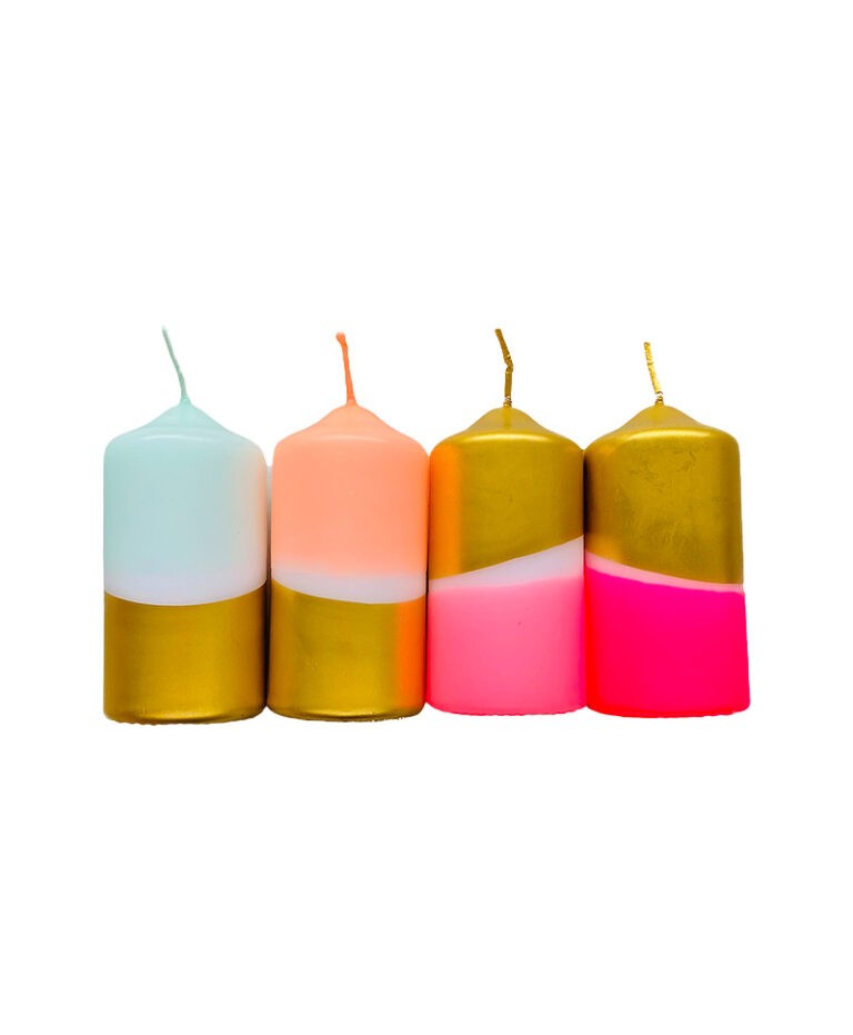 Hier sehen Sie: Dip Dye Stumpenkerzen Set Sparkle von Pink Stories