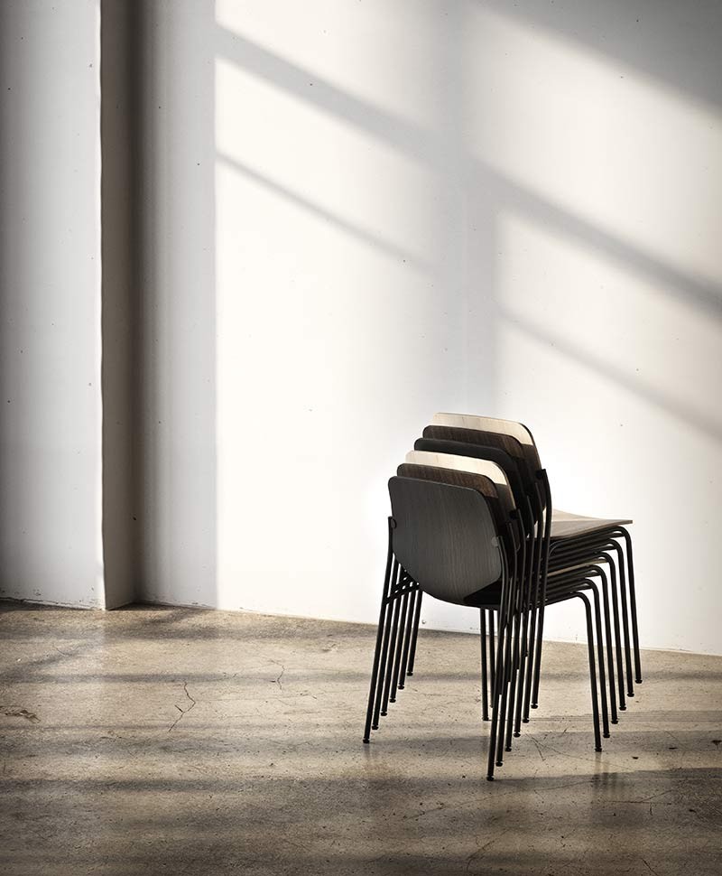 Hier sehen Sie: Nova - Stuhl aus recyceltem Buchenholzfurnier%byManufacturer%