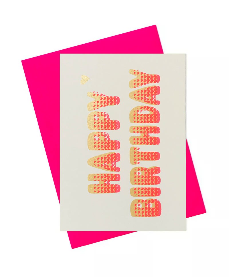 Hier sehen Sie: Handgefertigte Klappkarte "Happy Birthday" von Pink Stories