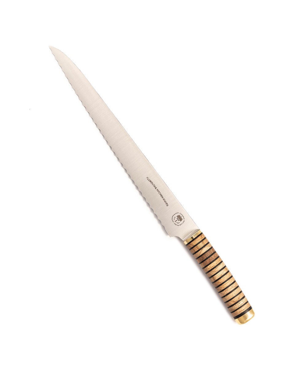 Produktbild des Florentine Brotmessers  in wood von Florentine Kitchen Knives im RAUM concept store 