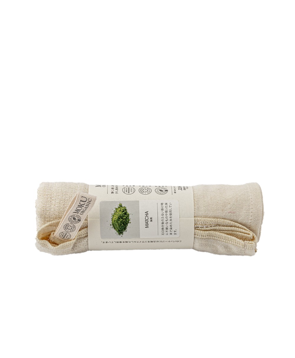 Hier abgebildet das Moku Organic Towel in Matcha von Kenkawai - RAUM concept store