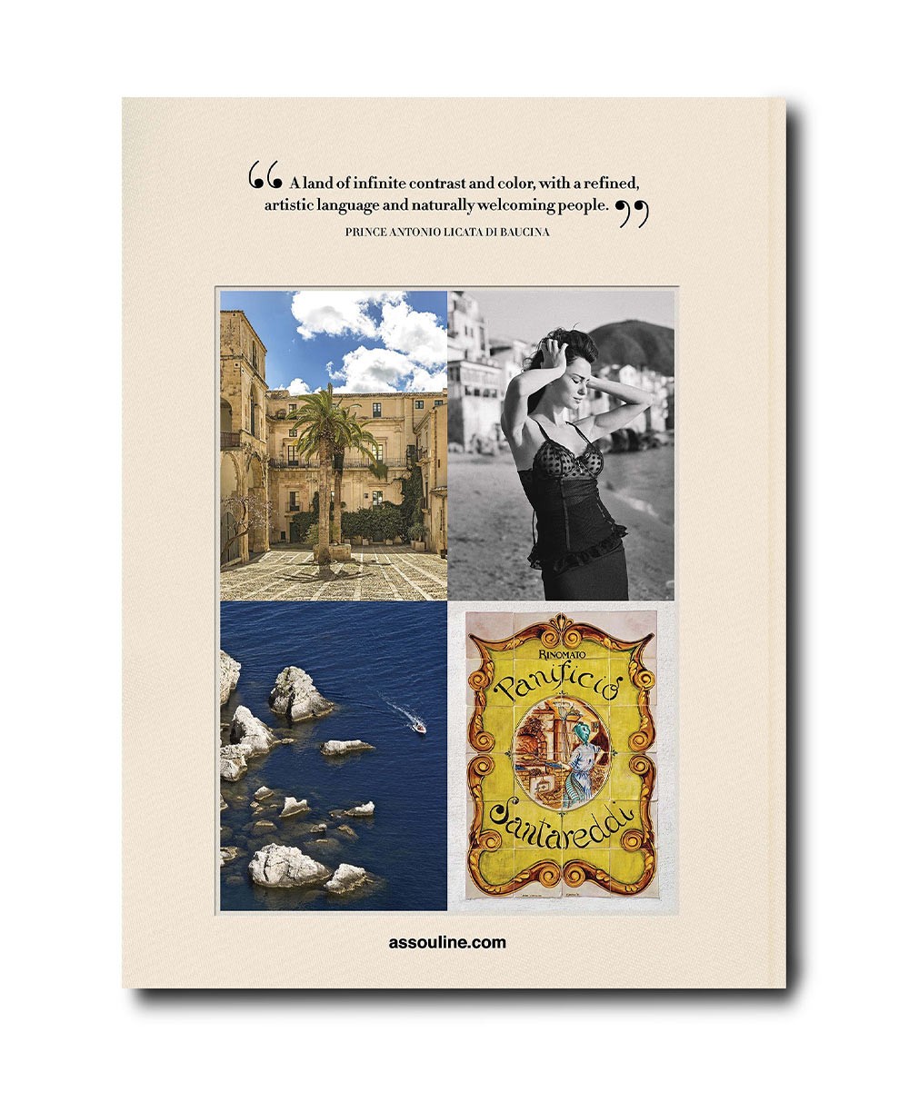Rückseite des Bildbands Sicily Honor von Gianni Riotta veröffentlicht von Assouline