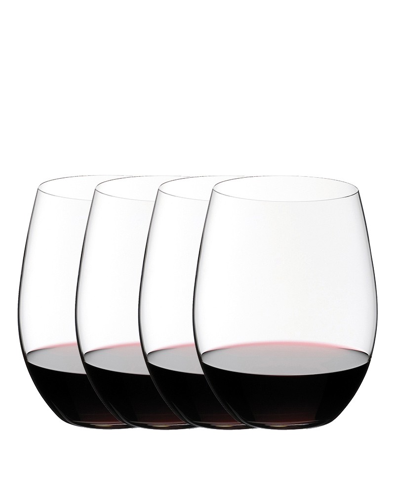 Hier abgebildet ein 4er Set des Weinglases der O-Serie von Riedel - RAUM concept store