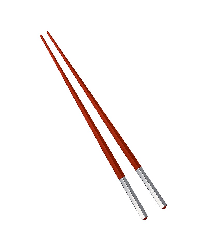Hier abgebildet sind die Uni Japanese Chopsticks in rot von Christofle – im Onlineshop RAUM concept store