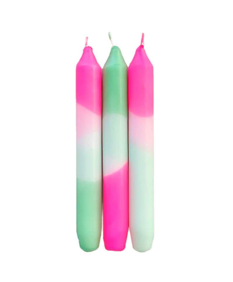 Hier sehen Sie Dip Dye Neon Kerzen Set Peppermint Clouds von Pink Stories – RAUM concept store