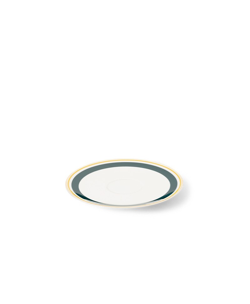 Hier abgebildet ist die Capri Untertasse Espresso dunkelgrün von Dibbern – im Onlineshop RAUM concept store