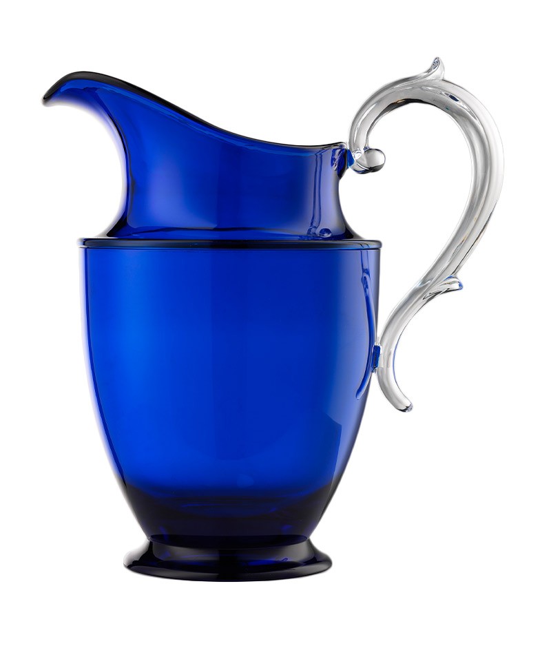 Hier sehen Sie ein Produktfoto vom Krug "Federica" aus Acryl von Marioluca Giusti in der Farbe blu